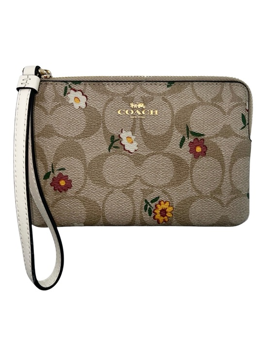 Coach Handbags - Coach Floral Signature Wristlet - Beige/White/Red/Yellow